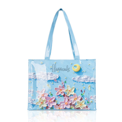 Simple Printed PVC Tote Bag Waterproof Large Capacity