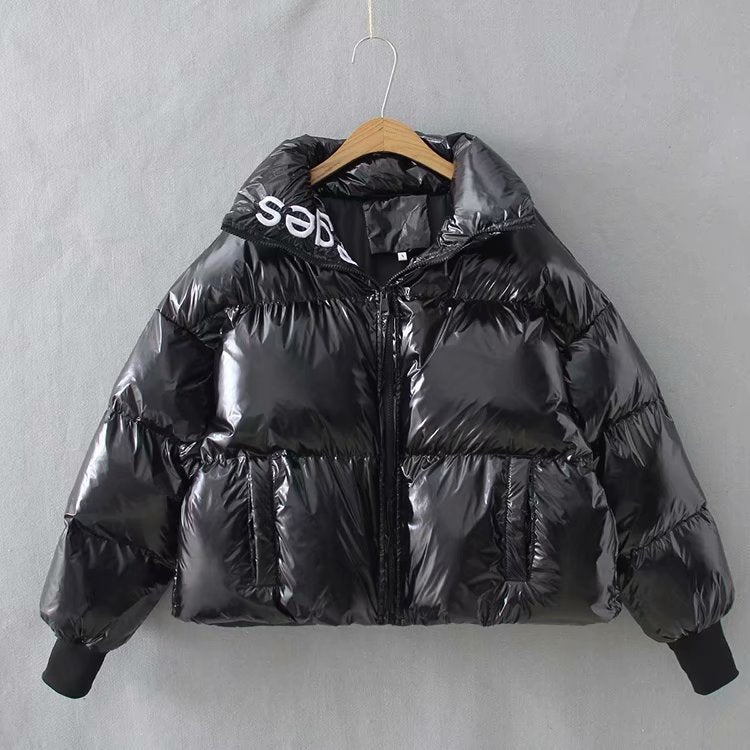 Women's Short Glossy Padded Down Jacket