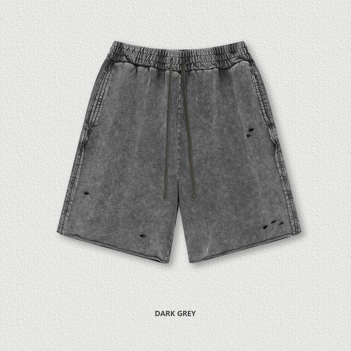 Washed Waxed Over-the-knee Shorts Men's Fifth Pants