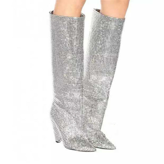 Tapered Heel High Heels Fashion Rhinestone Sequins