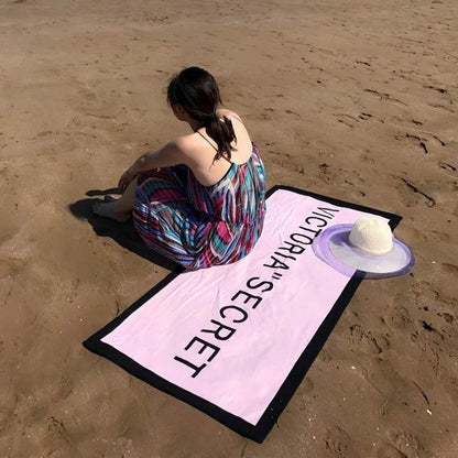 Factory Direct Sales Microfiber Bath Towel Letter Beach Towel Reactive Printing