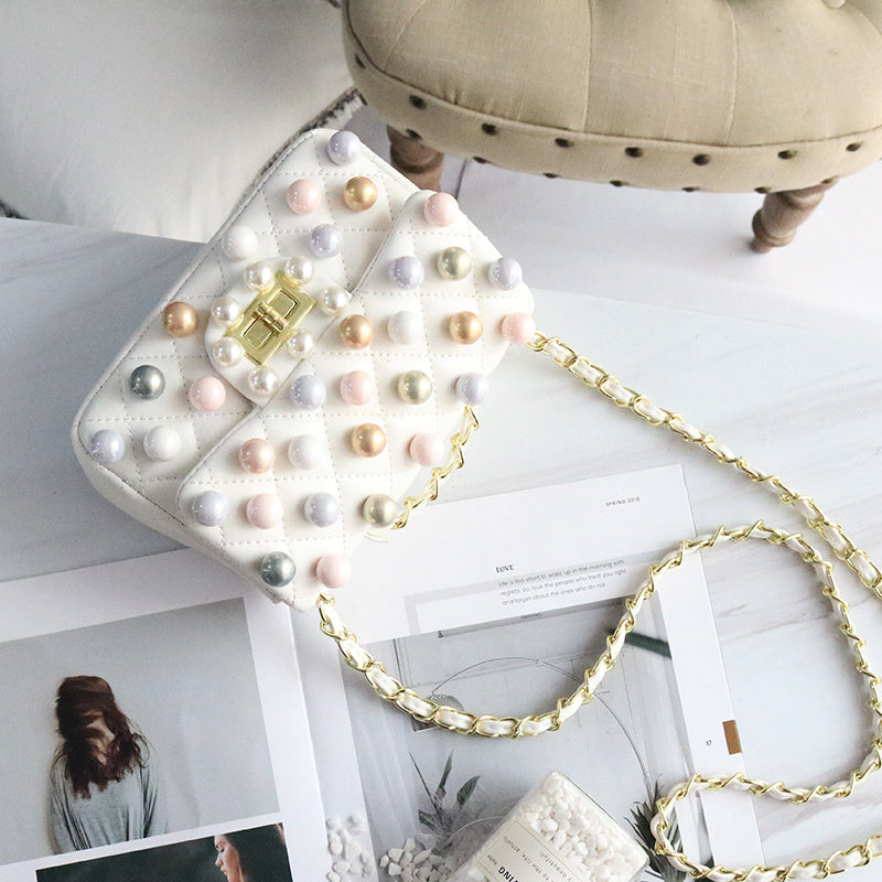 Pearl shoulder bag crossbody bag chain bag
