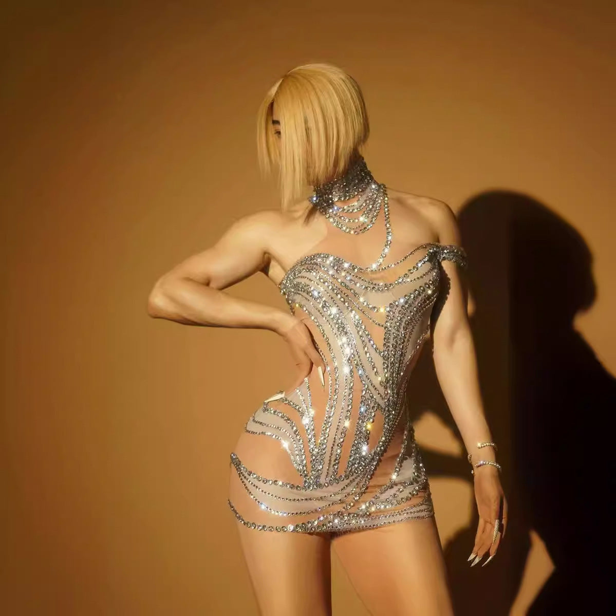 Ladies' Mesh Leisure Mini Sheath Dress