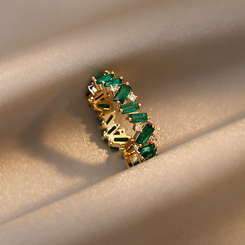 New Emerald Zircon Ring For Women