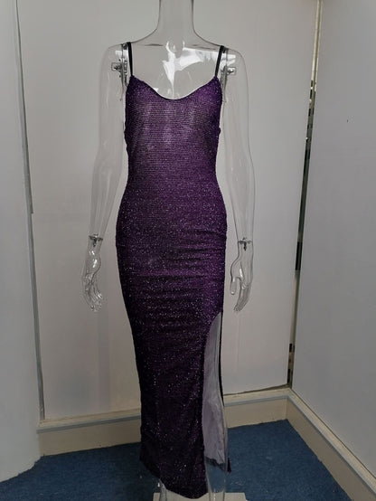 Women's High-end High-waisted Evening Dresses With Suspenders And V-necks