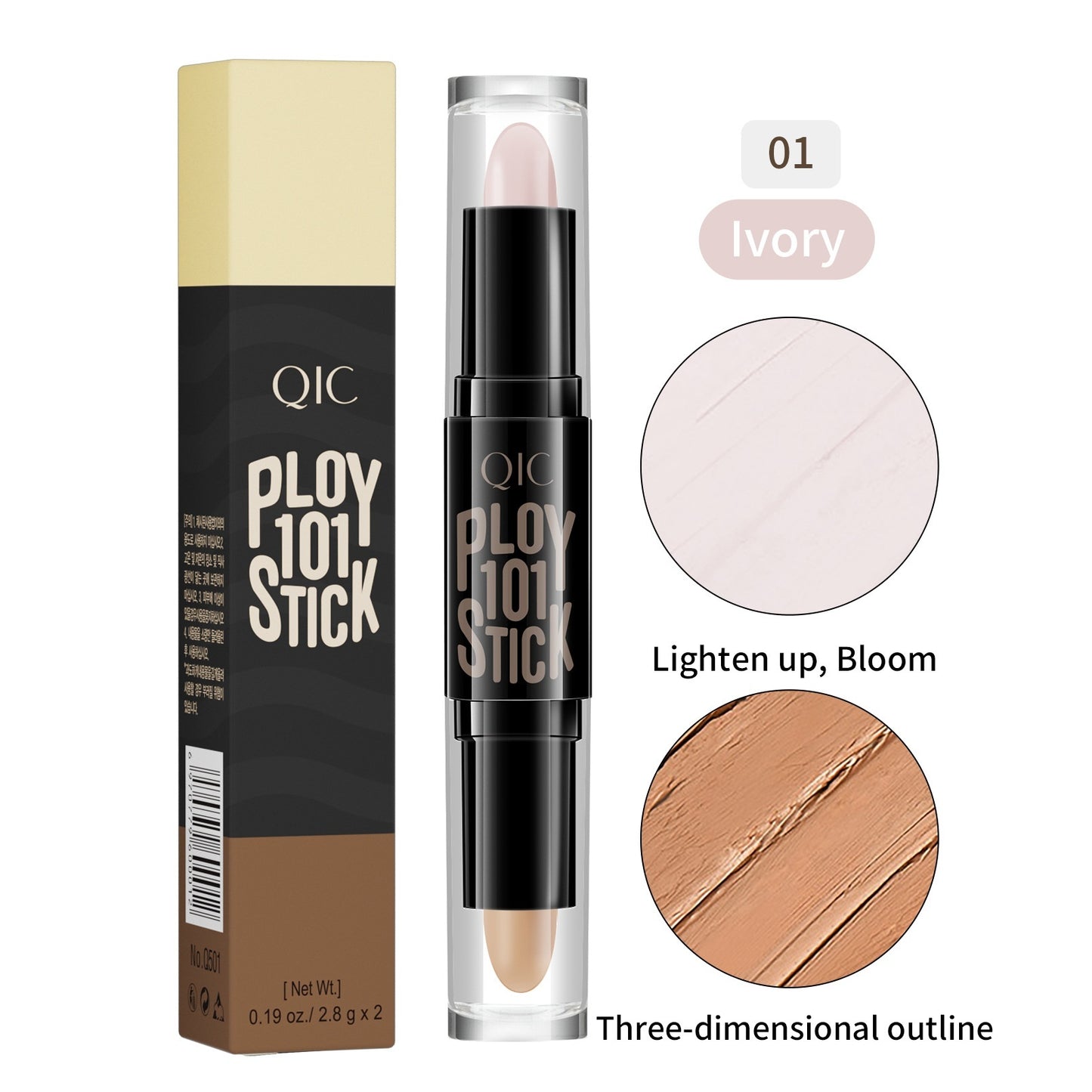 Long Lasting Fadeless Makeup Double-headed Highlight Concealer Contour Stick