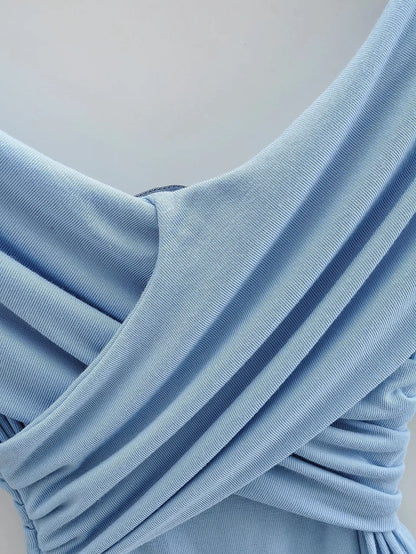 Explosive sexy cross strapless slim T-shirt women