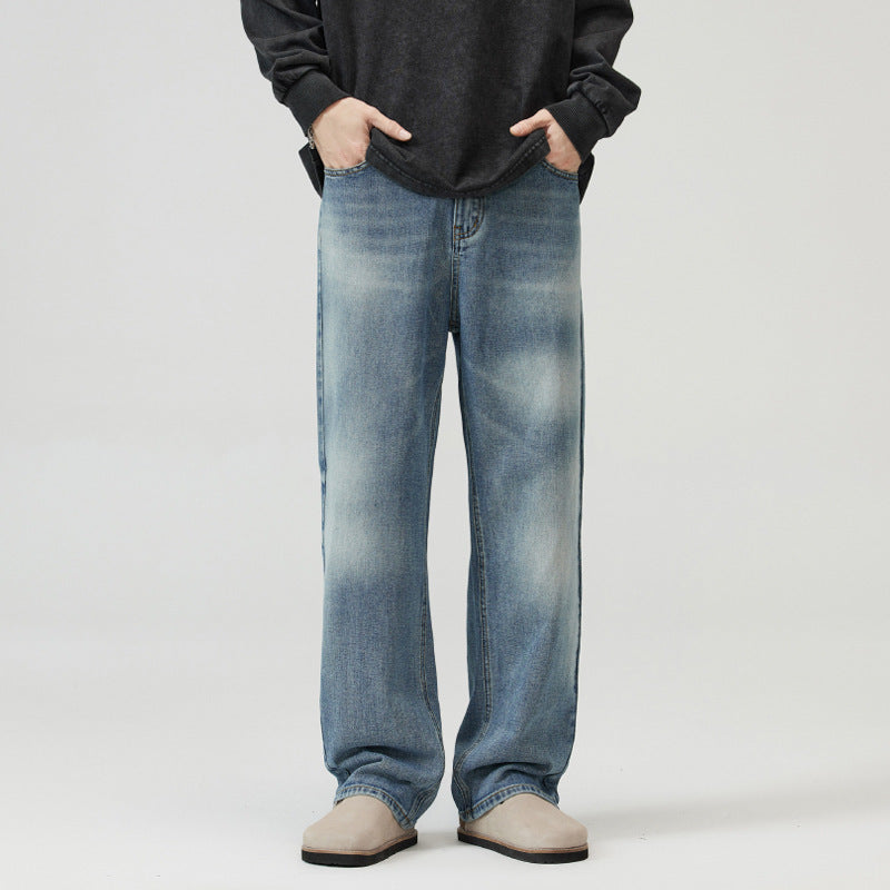 Retro Fashion And Personalized Straight Jeans For Men