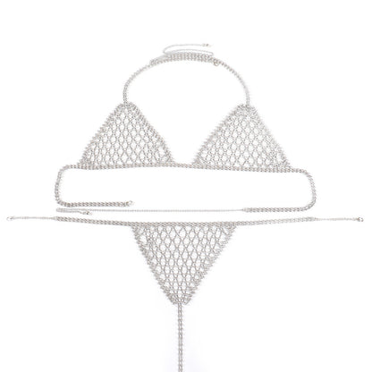 Personalized Beach Party Sexy Bikini Rhinestone Underwear Body Chains Women