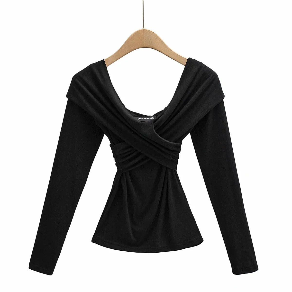 Explosive sexy cross strapless slim T-shirt women