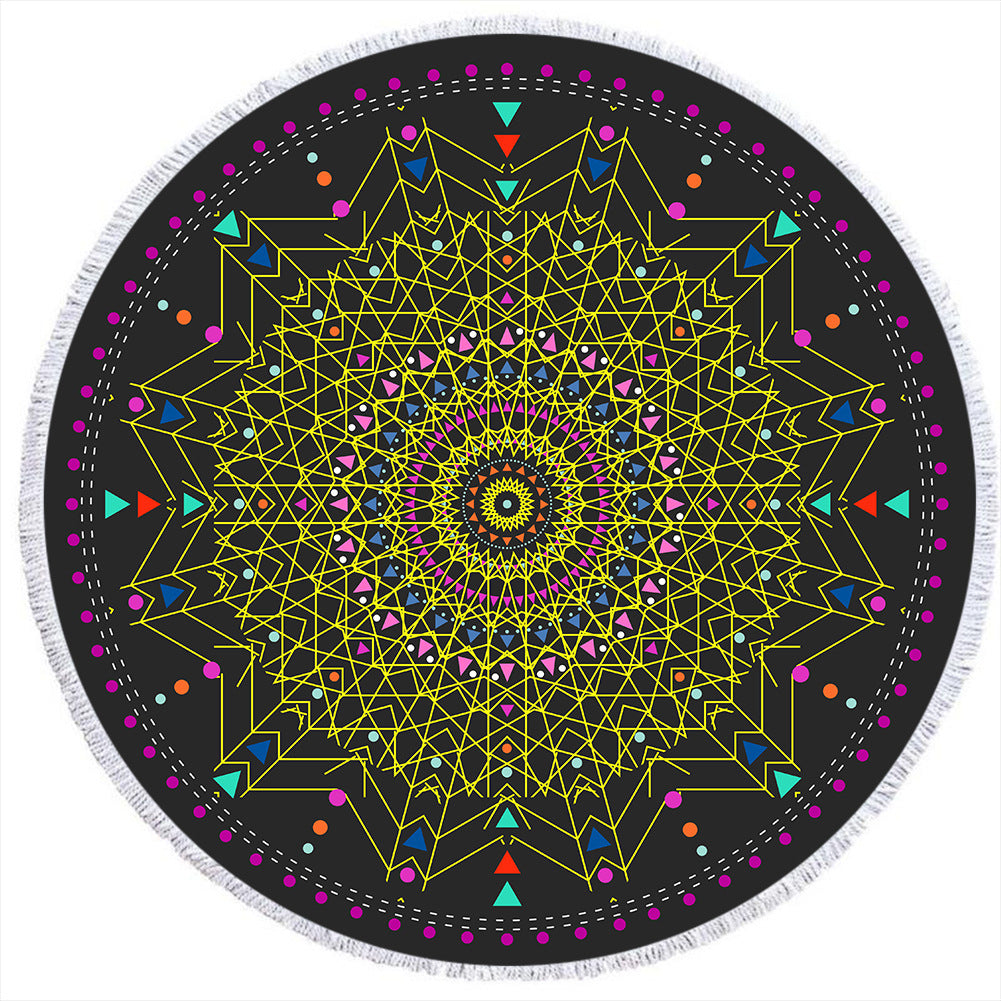 Round Printed Beach Towel Microfiber Plus Flow