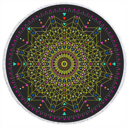 Round Printed Beach Towel Microfiber Plus Flow