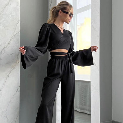 Comfortable Long Sleeve Trousers Pajamas Suit