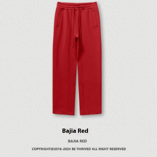 Autumn And Winter Youth Solid Color Loose Sports Pants With Thick Velvet