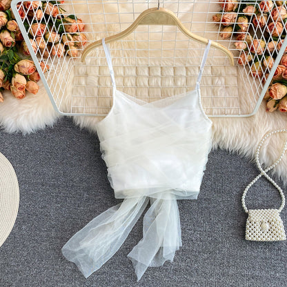 Sling Hong Kong-style Bow Backless Hot Girl Top Vest