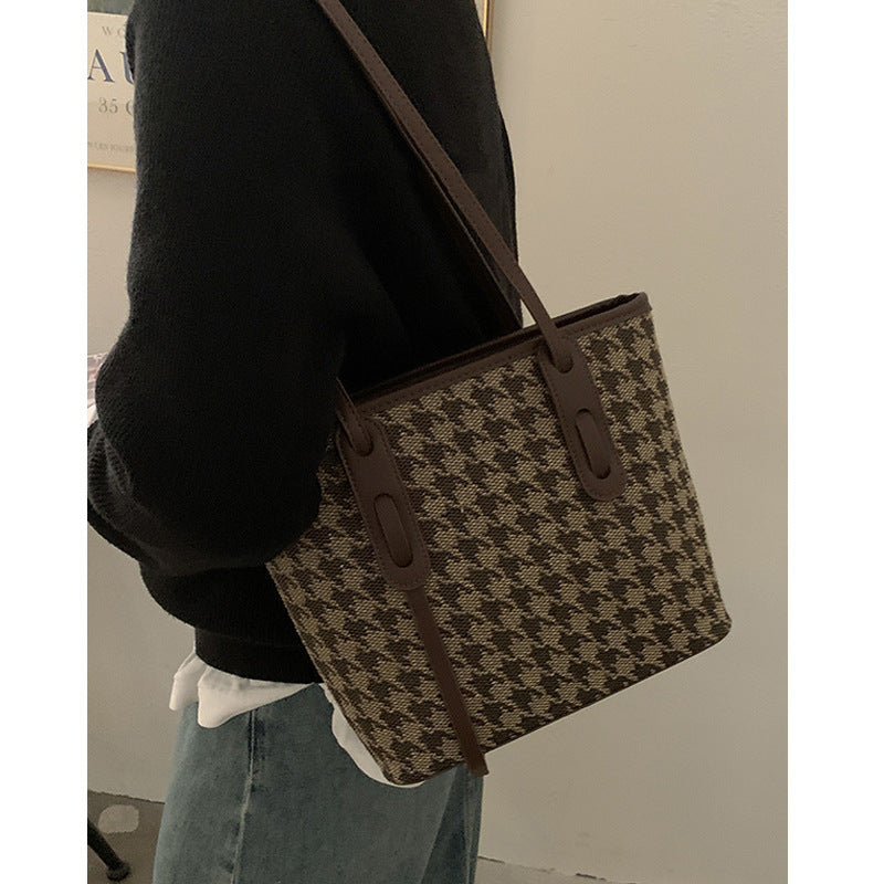 Large Bag Female Trendy Fashion Lattice Tote