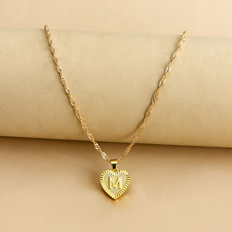26 English Initial Letter Pendant Necklaces For Women