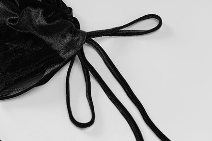 Halter Letters Hot Rhinestone Pleated Bodysuit