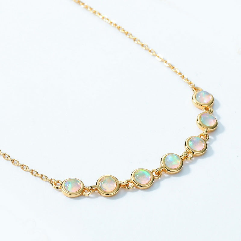 Light Luxury Synthetic S925 Silver Gold Plated Necklace Women