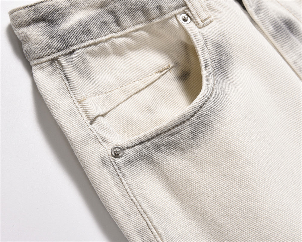 Fashion Printed Lines Straight-leg Trousers Men