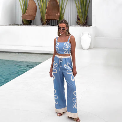 Top Wide Leg Pants Suit