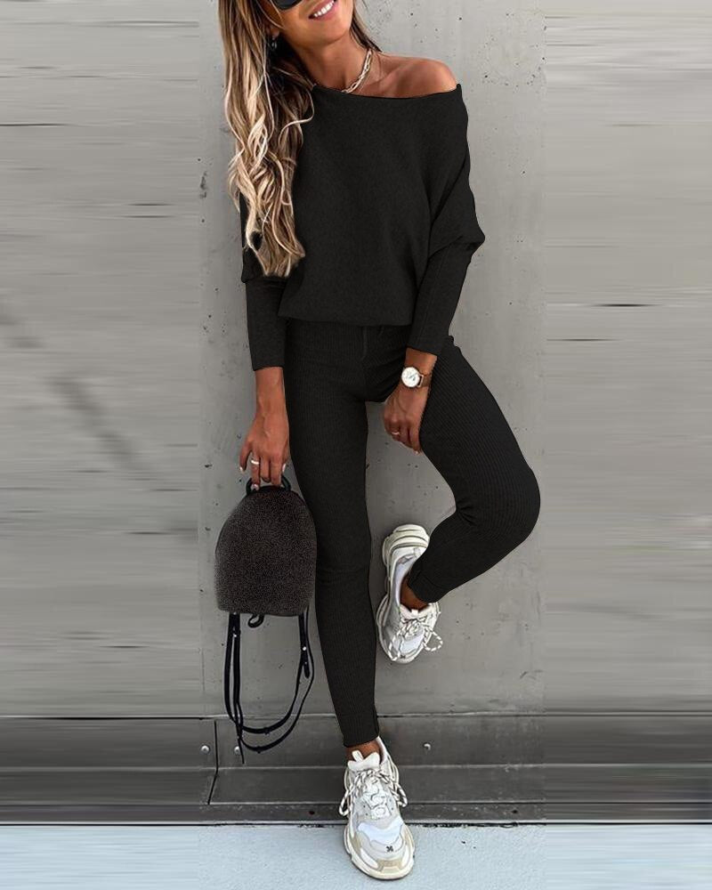 Women's off the shoulder casual suit