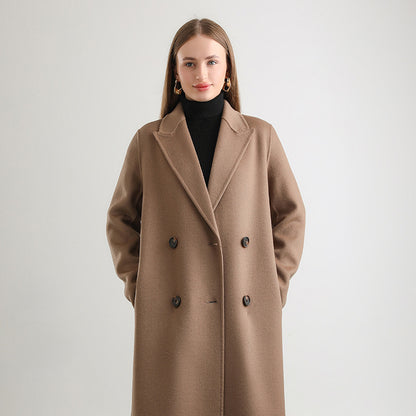 Women's Mid-length Woolen Wool Overcoat Coat