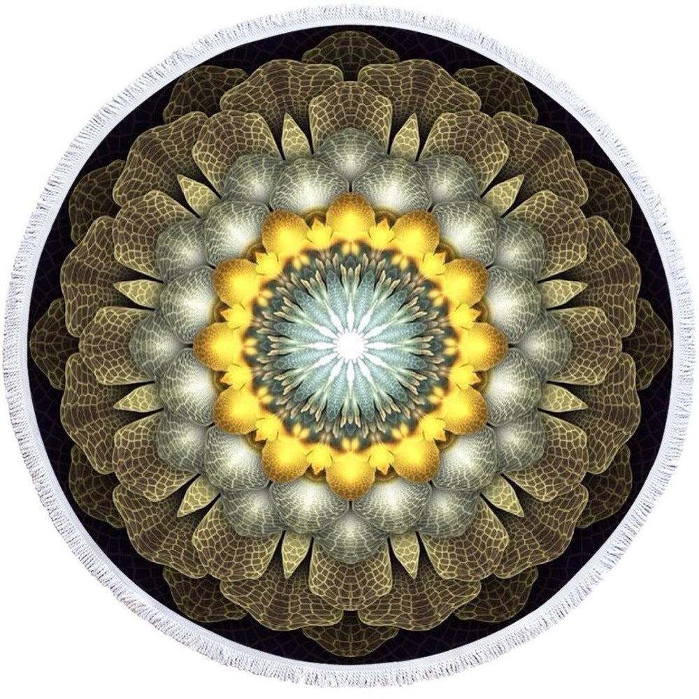 Microfiber 3D Printed Round Beach Towel