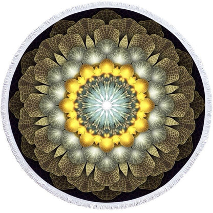 Microfiber 3D Printed Round Beach Towel