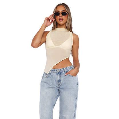 T-shirt Solid Color Slim-fit Short-sleeved Women