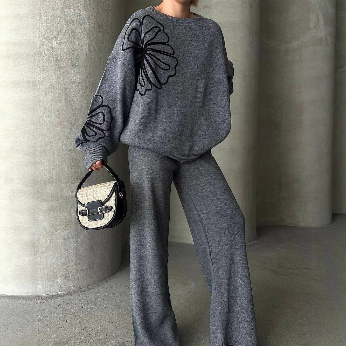 Wide Leg Pants Two-piece Suit