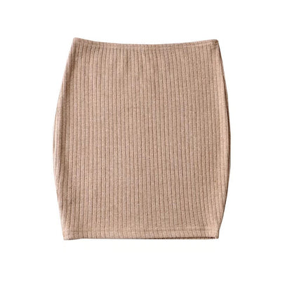 Women's Solid Color Stretch Slim Fit Hip Short Skirt