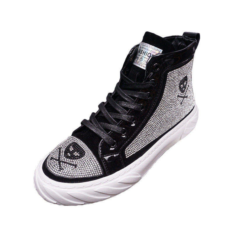 Casual High-top Sneakers With Synthetic Leather And Rubber Sole