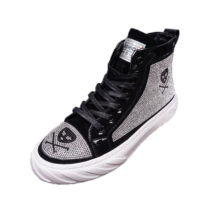 Casual High-top Sneakers With Synthetic Leather And Rubber Sole