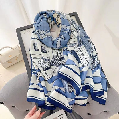 Cotton And Linen Scarf Thin And Silky Shawl Travel Sun-proof Beach Towel For Women