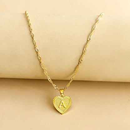 26 English Initial Letter Pendant Necklaces For Women