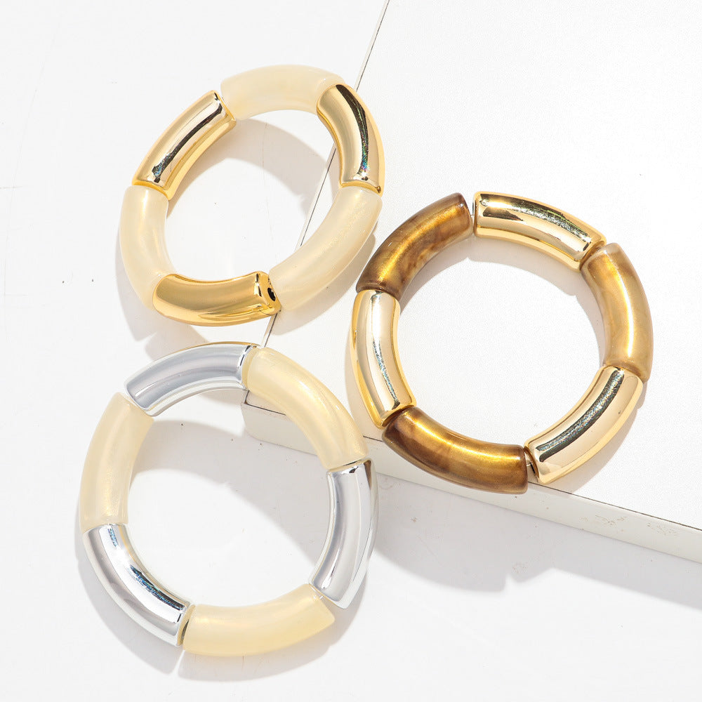 Fashion Bracelet Acrylic Gold Powder Plus Gold Ladies