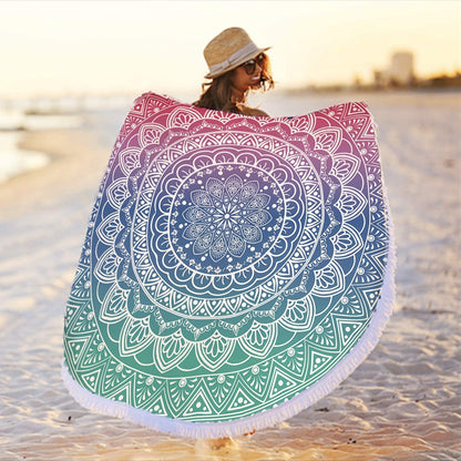 Microfiber Beach Quick-drying Tassel Printed Shawl