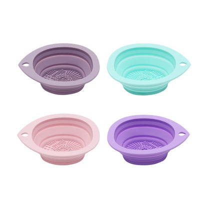 Folding Silicone Solid Color Beauty Tools Pad For Washing Brush