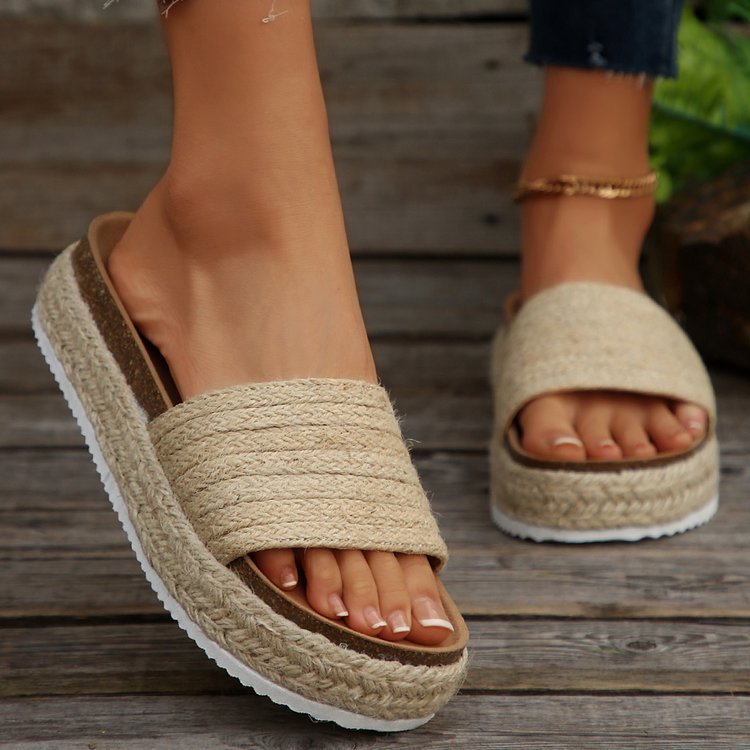 Women's Hemp Rope Sandals With Muffin Bottom