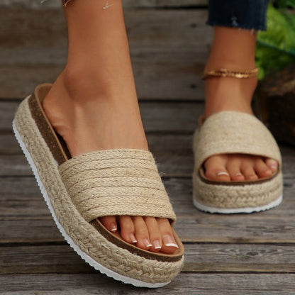 Women's Hemp Rope Sandals With Muffin Bottom