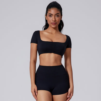 Women's Spring And Summer Solid Color Short Sleeve