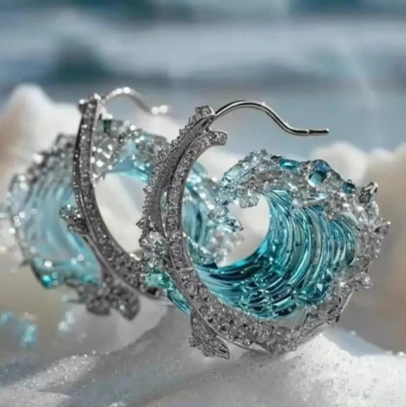 Creative Sky Blue HAILANG Resin Earrings