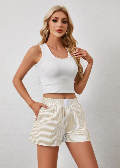Fashion Individual Casual Striped Shorts For Women