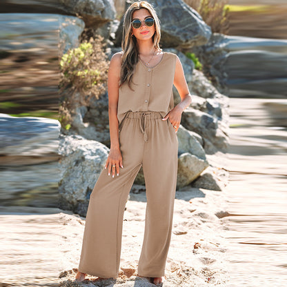 Fashion Suit Female Sleeveless Two-piece Suit