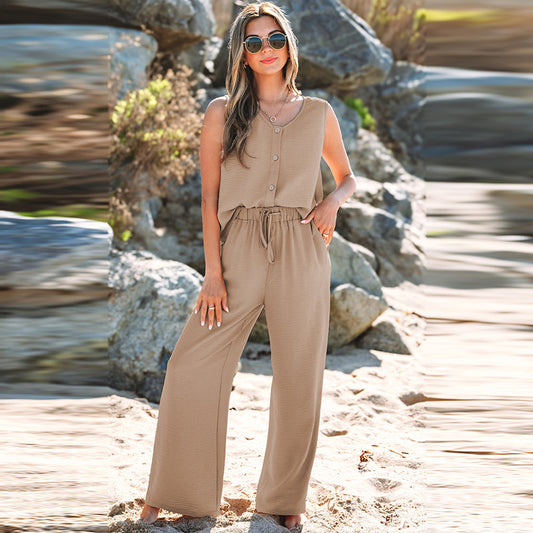 Fashion Suit Female Sleeveless Two-piece Suit