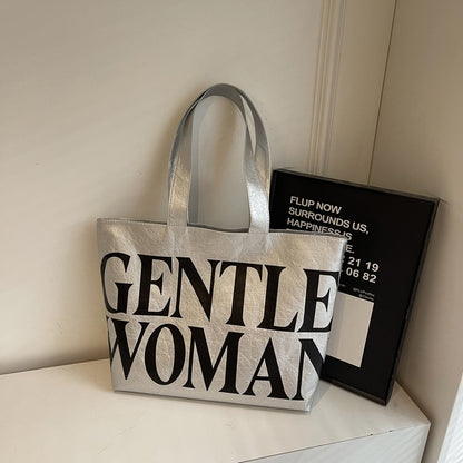 Tyvek Casual Cool Letter Printing Large Capacity Totes