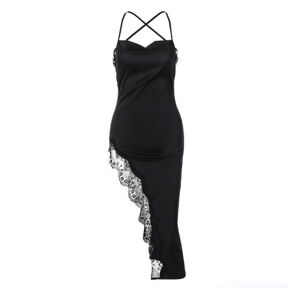 New Summer Fashion Sexy Backless Slim Fit Lace Sling Dress Women
