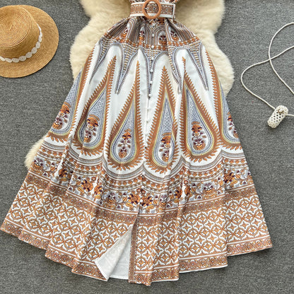 Women's Fashion Printed Temperament Slim Dress