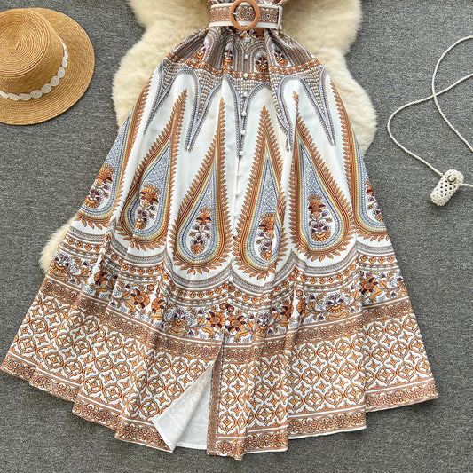 Women's Fashion Printed Temperament Slim Dress